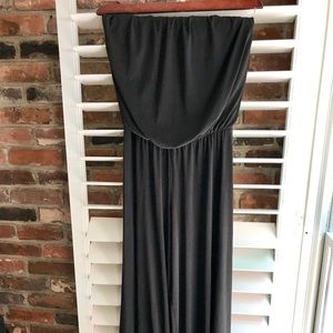 Wide leg strapless black jumpsuit